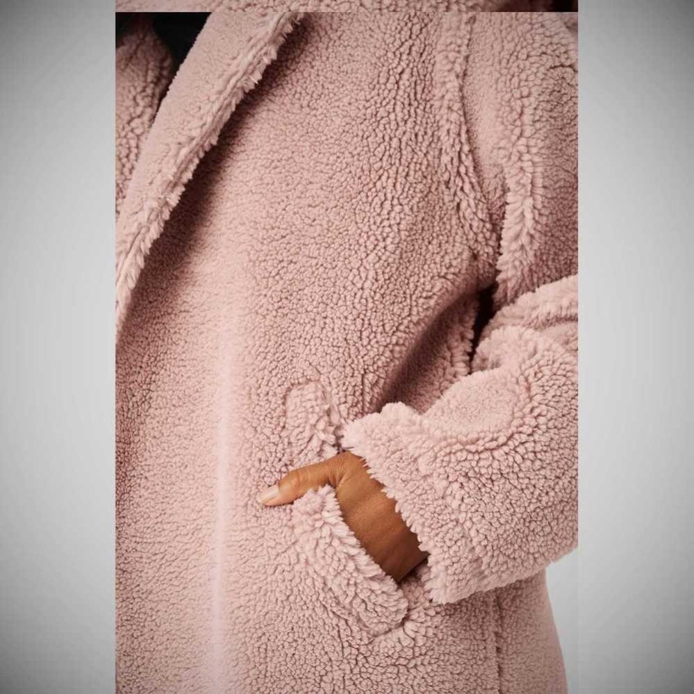 Alo Yoga Oversized Sherpa Trench Jacke Damen Grau Rosa | CZLHUR492