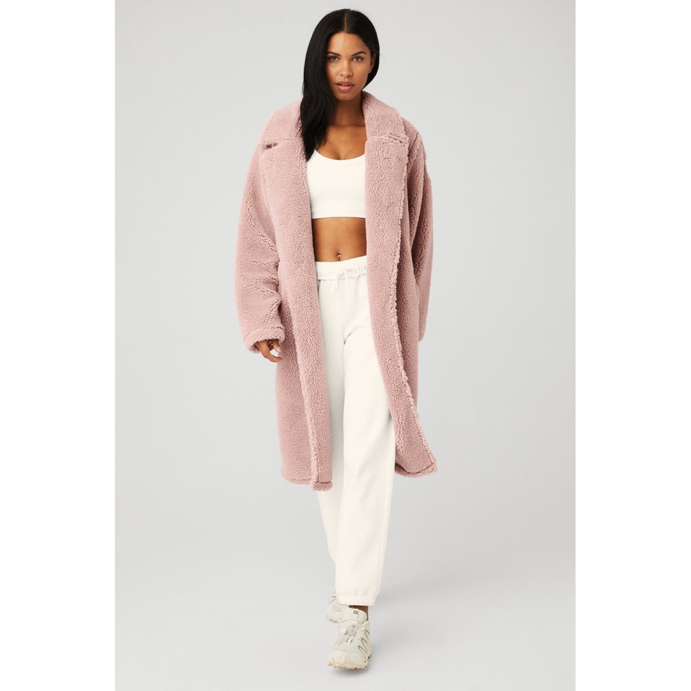 Alo Yoga Oversized Sherpa Trench Jacke Damen Grau Rosa | CZLHUR492