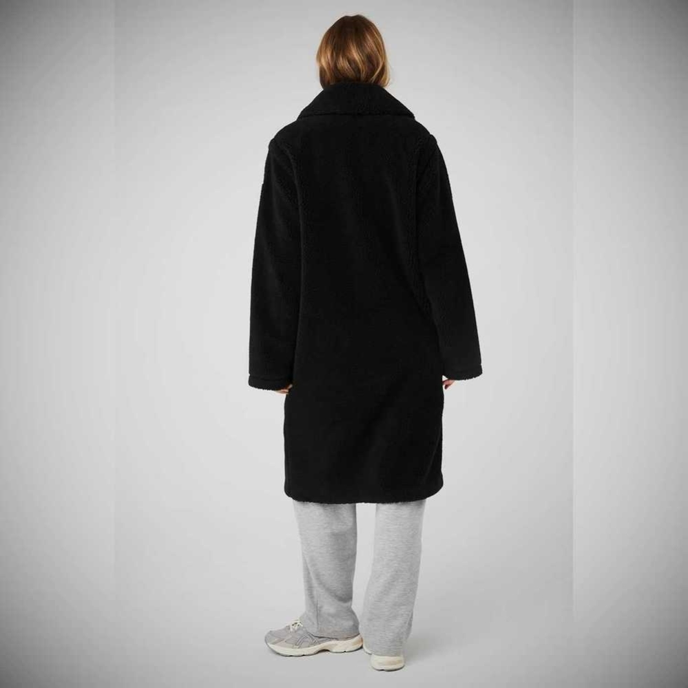 Alo Yoga Oversized Sherpa Trench Jacke Damen Schwarz | DNFIGW372