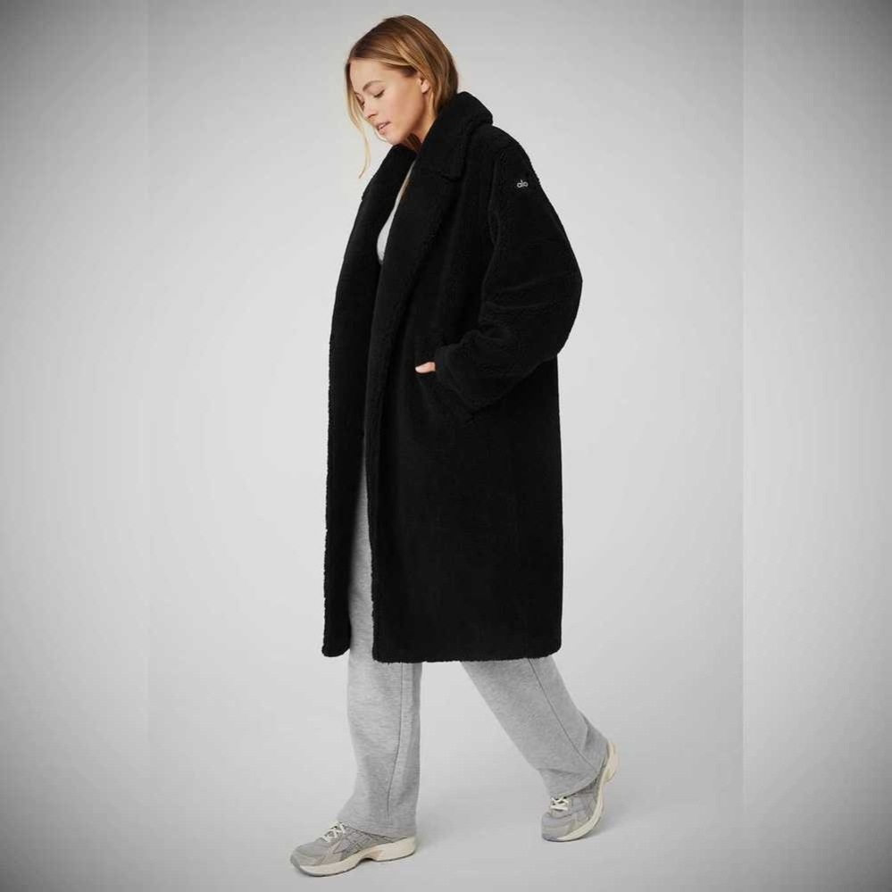 Alo Yoga Oversized Sherpa Trench Jacke Damen Schwarz | DNFIGW372