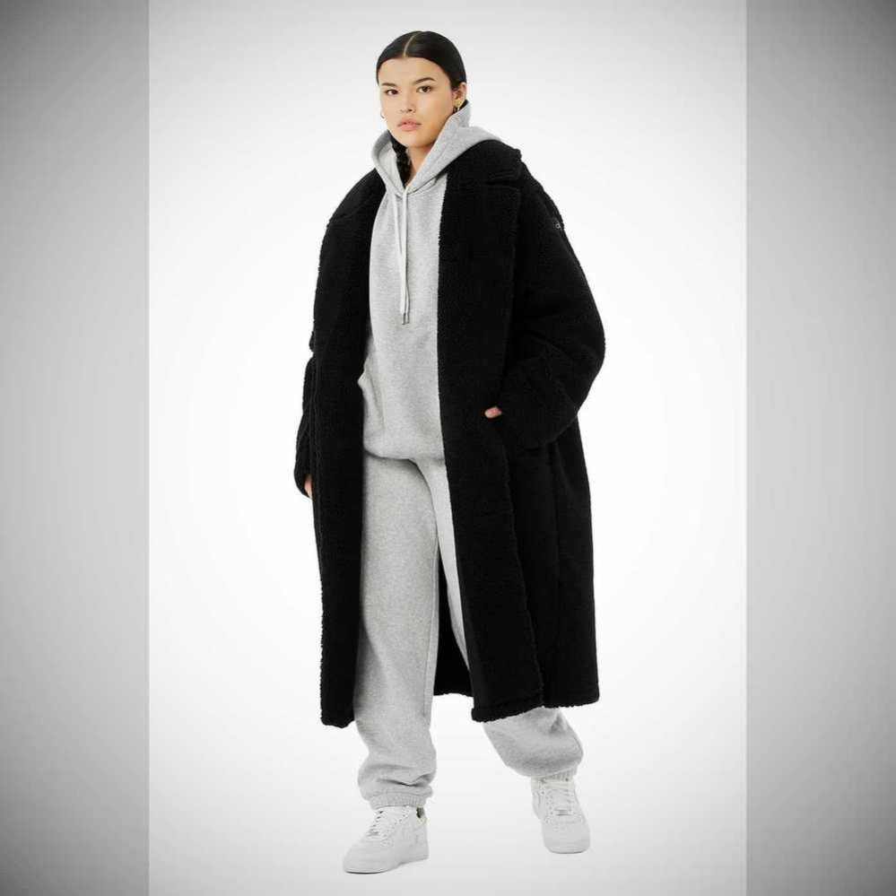 Alo Yoga Oversized Sherpa Trench Jacke Damen Schwarz | DNFIGW372