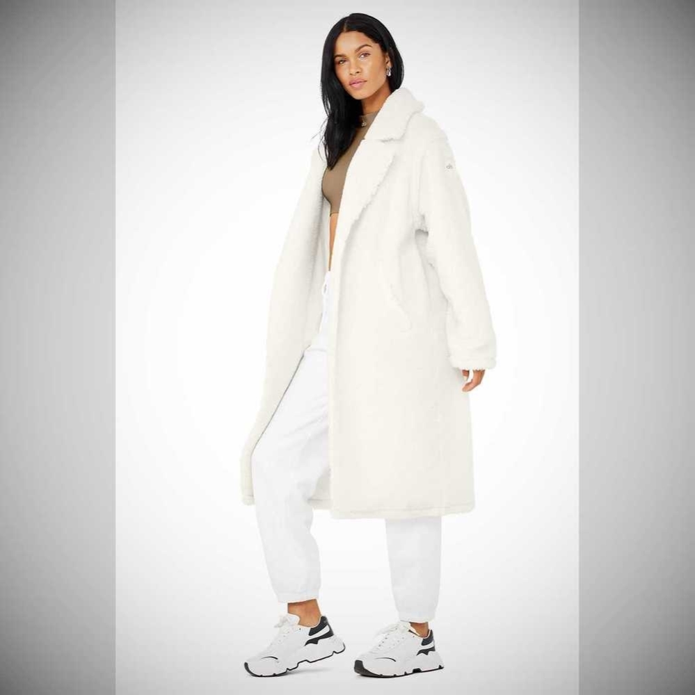 Alo Yoga Oversized Sherpa Trench Jacke Damen Weiß | RGTDHM697