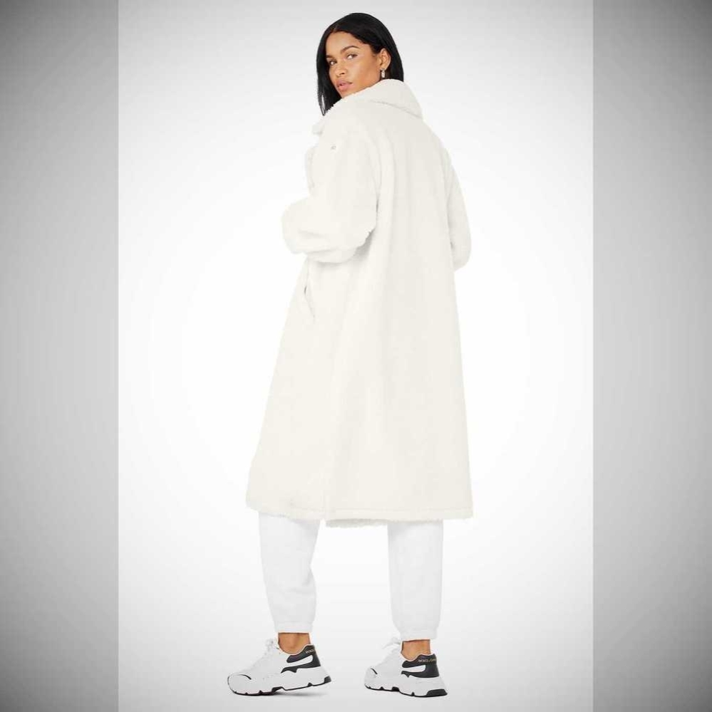 Alo Yoga Oversized Sherpa Trench Jacke Damen Weiß | RGTDHM697