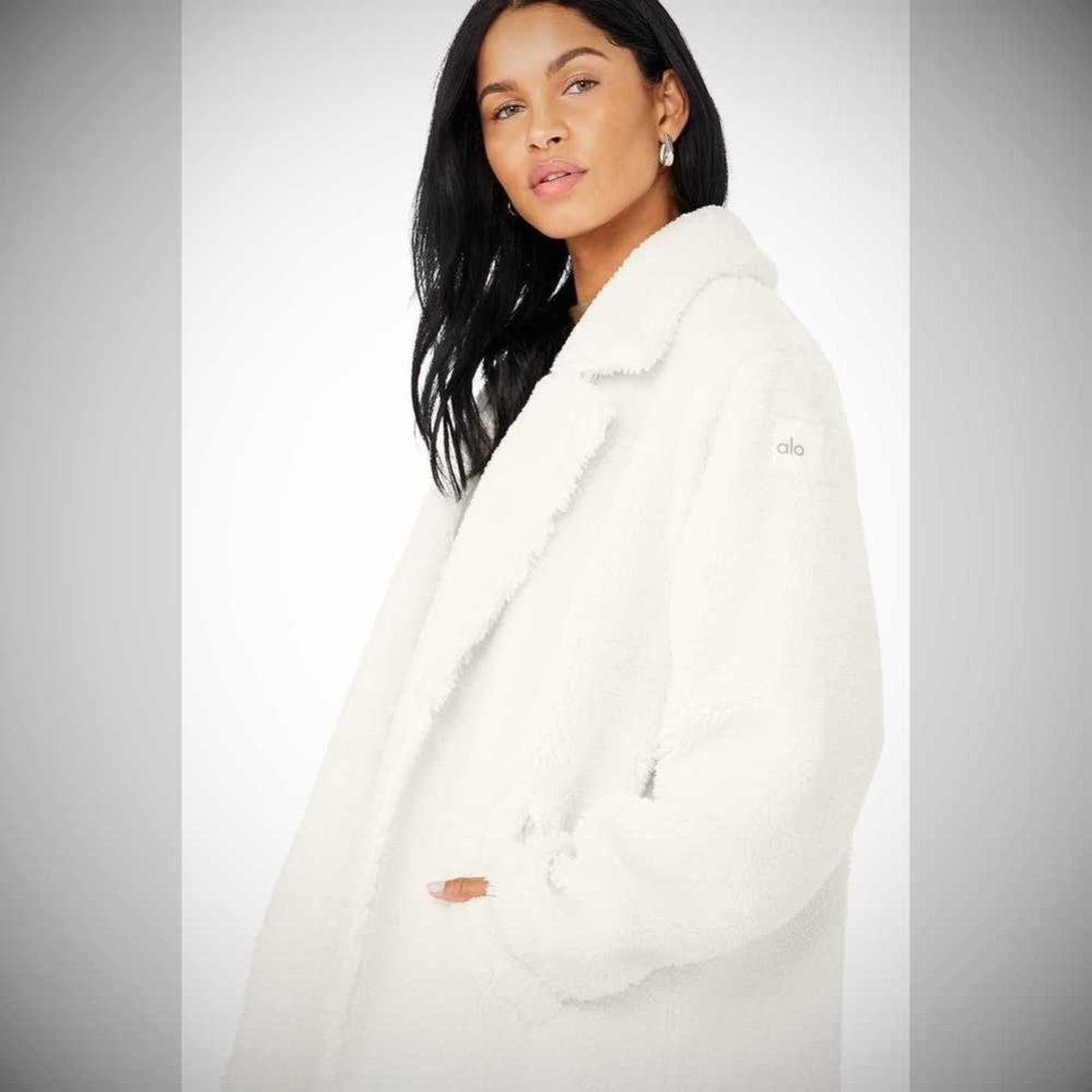 Alo Yoga Oversized Sherpa Trench Jacke Damen Weiß | RGTDHM697