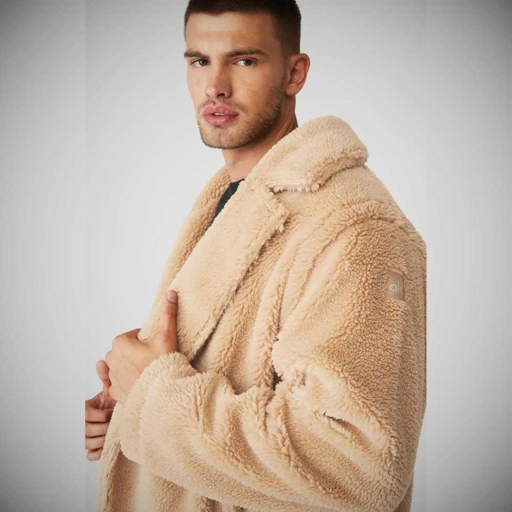 Alo Yoga Oversized Sherpa Trench Jacke Herren Camel | TWZGNS018