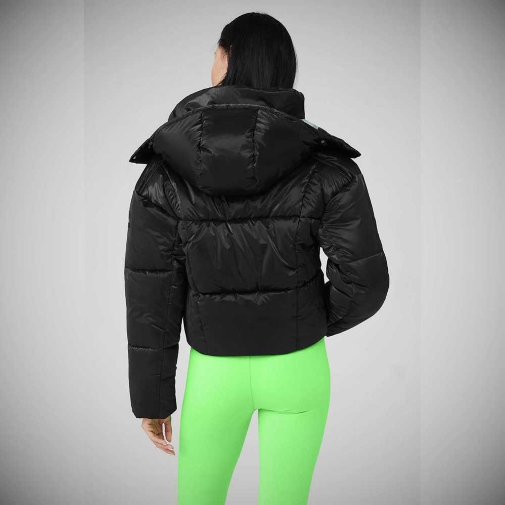 Alo Yoga Pearlized Pristine Puffer Jacke Damen Schwarz Grün | JIAMXG194