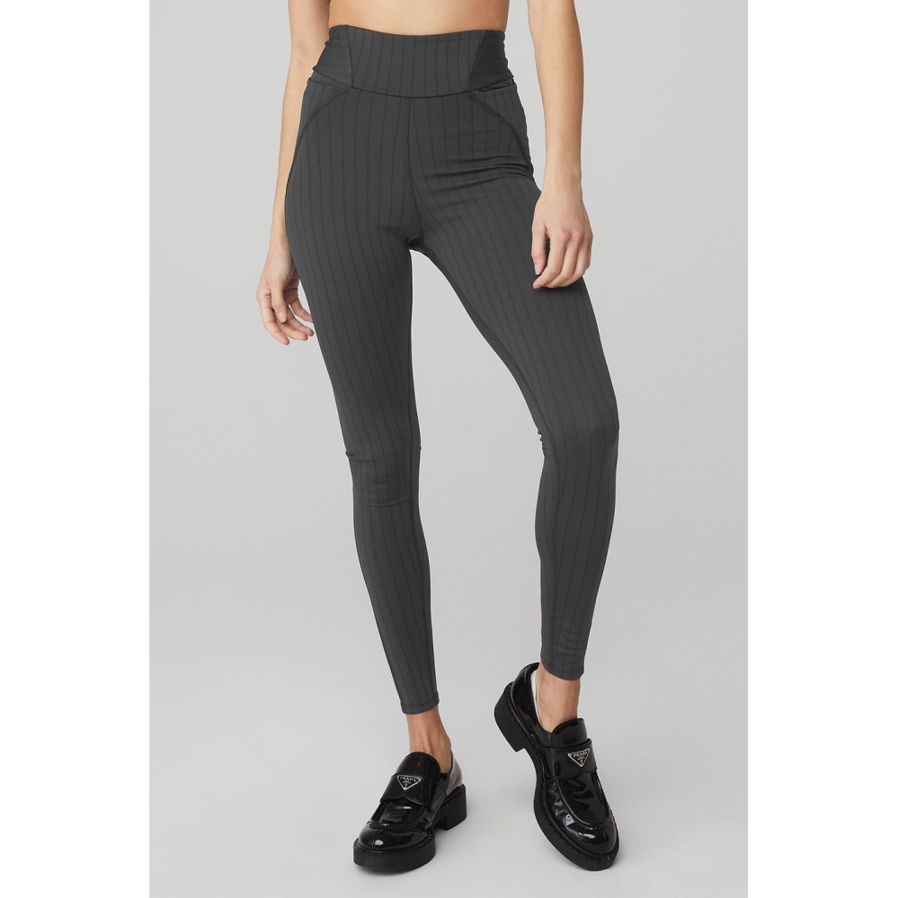 Alo Yoga Pinstripe Jacquard Extreme High-Taille Leggings Damen Grau Schwarz | QPZFNV068