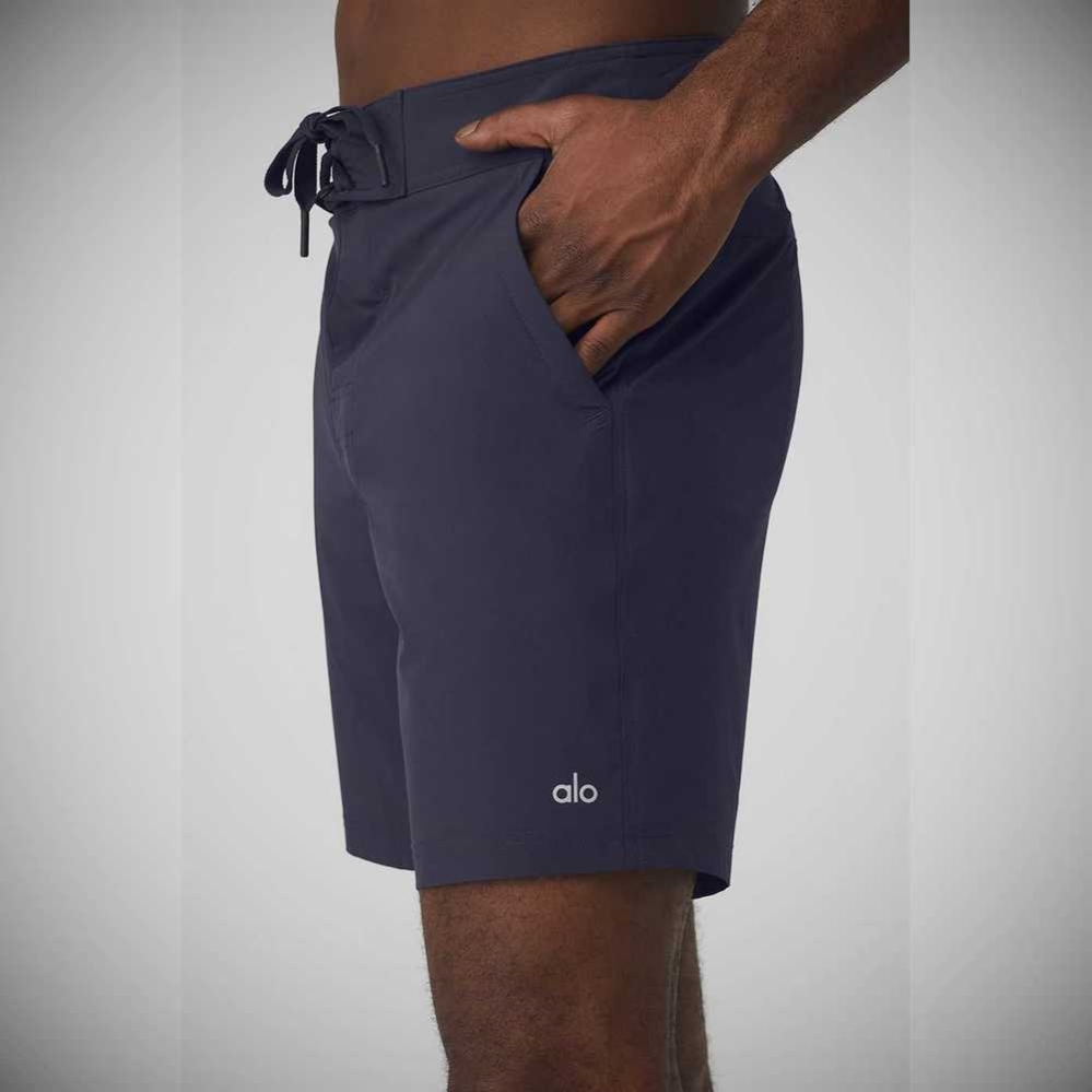 Alo Yoga Plow Board Kurze Hose Herren Navy | JWAIDE201