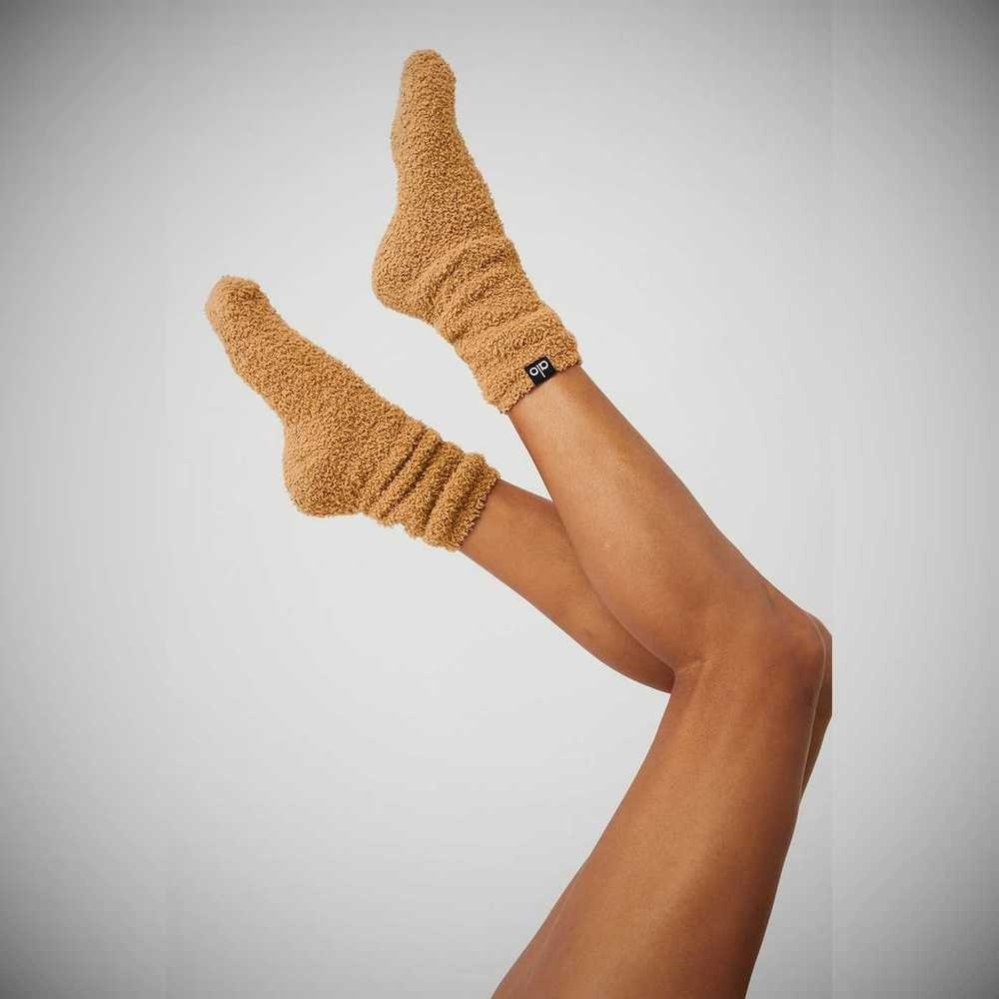 Alo Yoga Plush Lush Socken Damen Toffee | TWBQYS204