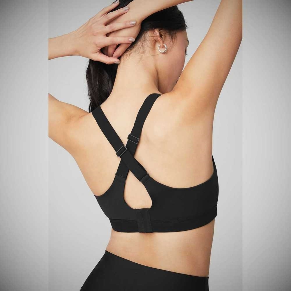 Alo Yoga Power Play High Impact BHs Damen Schwarz | KTOCZH520