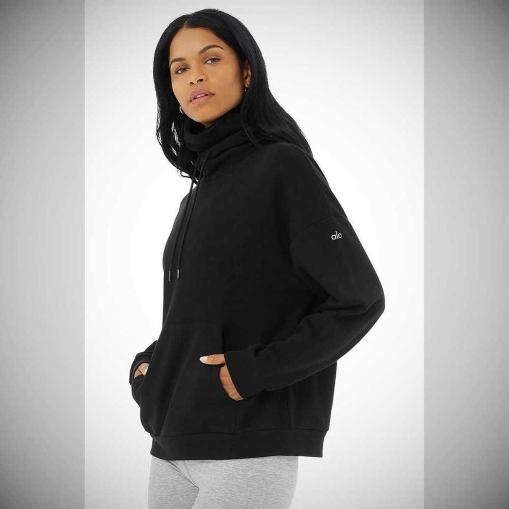 Alo Yoga Protection Hoodie Damen Schwarz | WSTPBC987