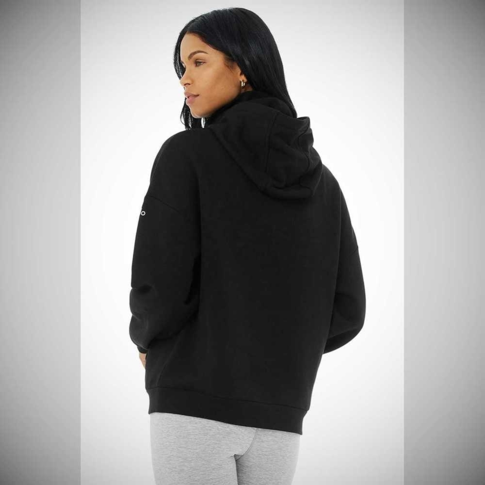 Alo Yoga Protection Hoodie Damen Schwarz | WSTPBC987