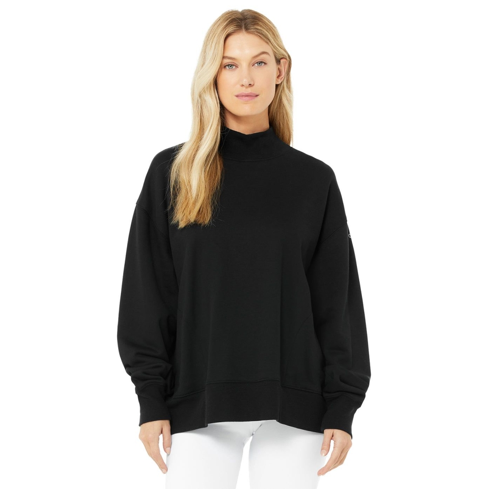 Alo Yoga Refresh Pullover Damen Schwarz | AQGZUD816