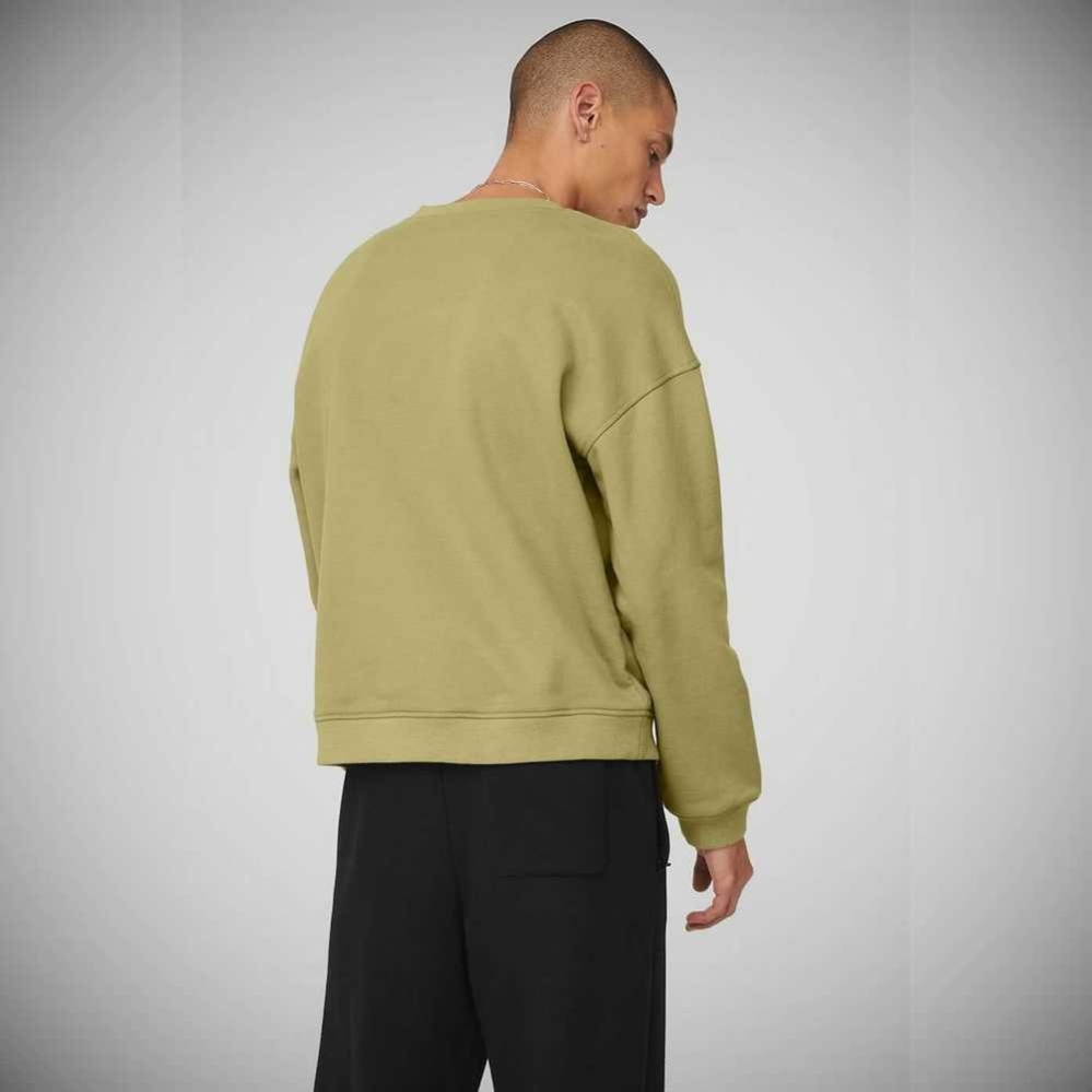 Alo Yoga Renown Heavy Weight Crew Neck Oberbekleidung Herren Wasabi | CNJESX679