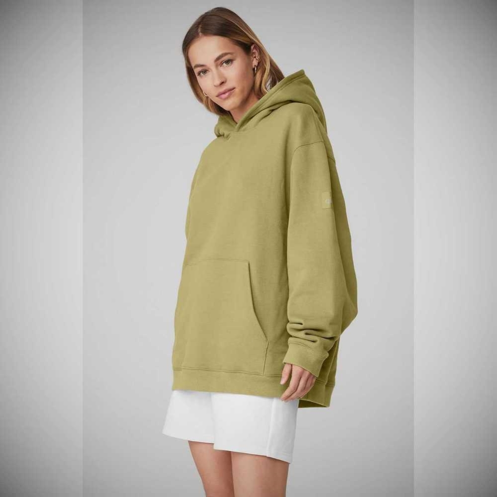 Alo Yoga Renown Heavy Weight Hoodie Damen Wasabi | QBFXLT615