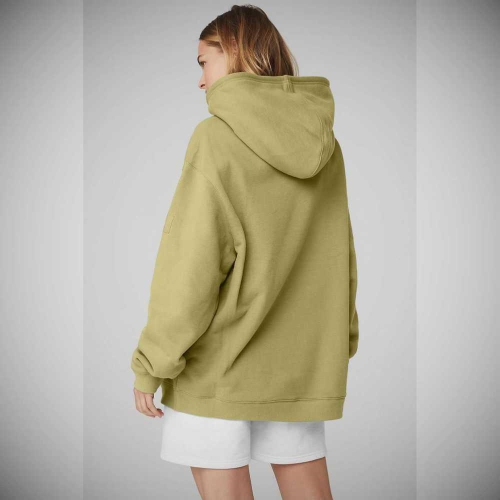 Alo Yoga Renown Heavy Weight Hoodie Damen Wasabi | QBFXLT615