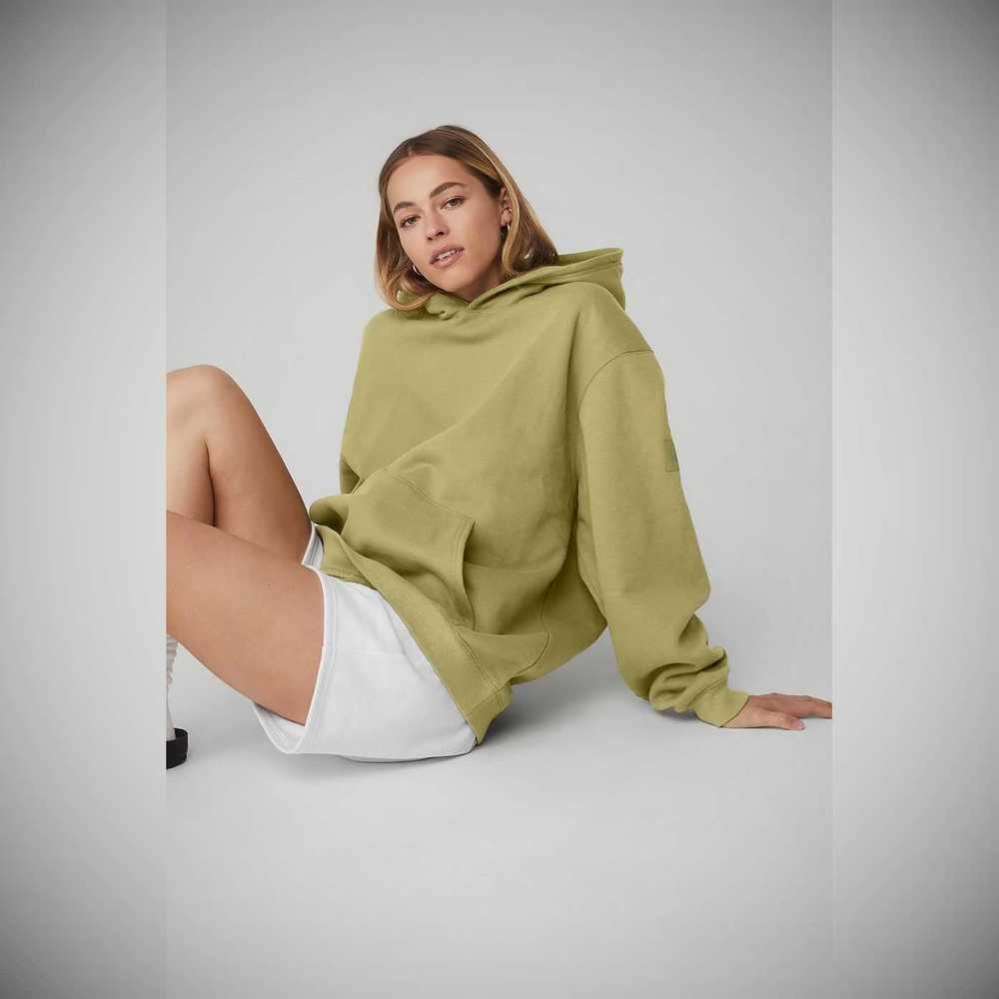 Alo Yoga Renown Heavy Weight Hoodie Damen Wasabi | QBFXLT615