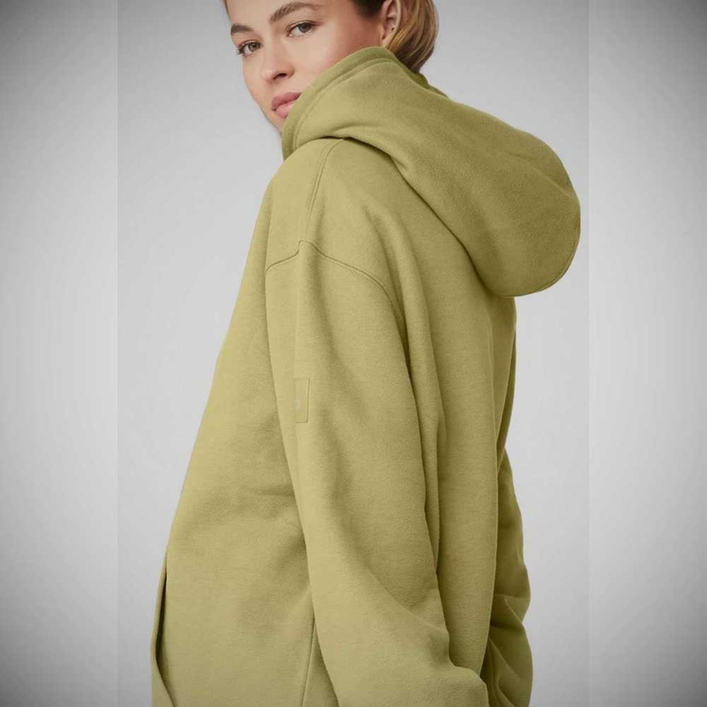 Alo Yoga Renown Heavy Weight Hoodie Damen Wasabi | QBFXLT615