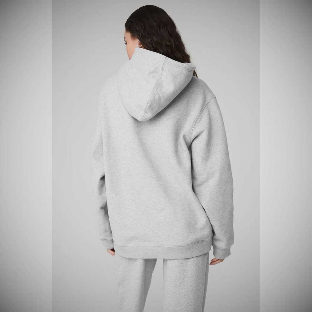 Alo Yoga Renown Heavy Weight Hoodie Damen Grau | RBILZS697