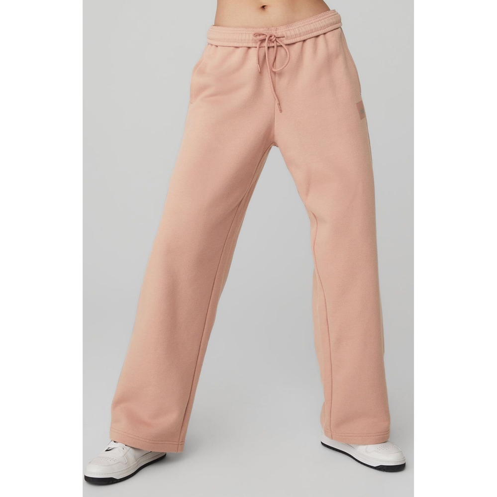 Alo Yoga Renown Heavy Weight Sweathose Damen Rosa Grau | IVPXBR812