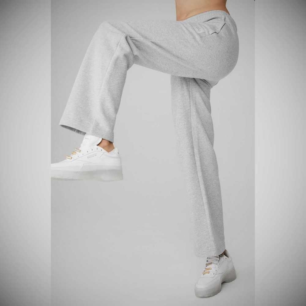 Alo Yoga Renown Heavy Weight Sweathose Damen Grau | JTNIQU389