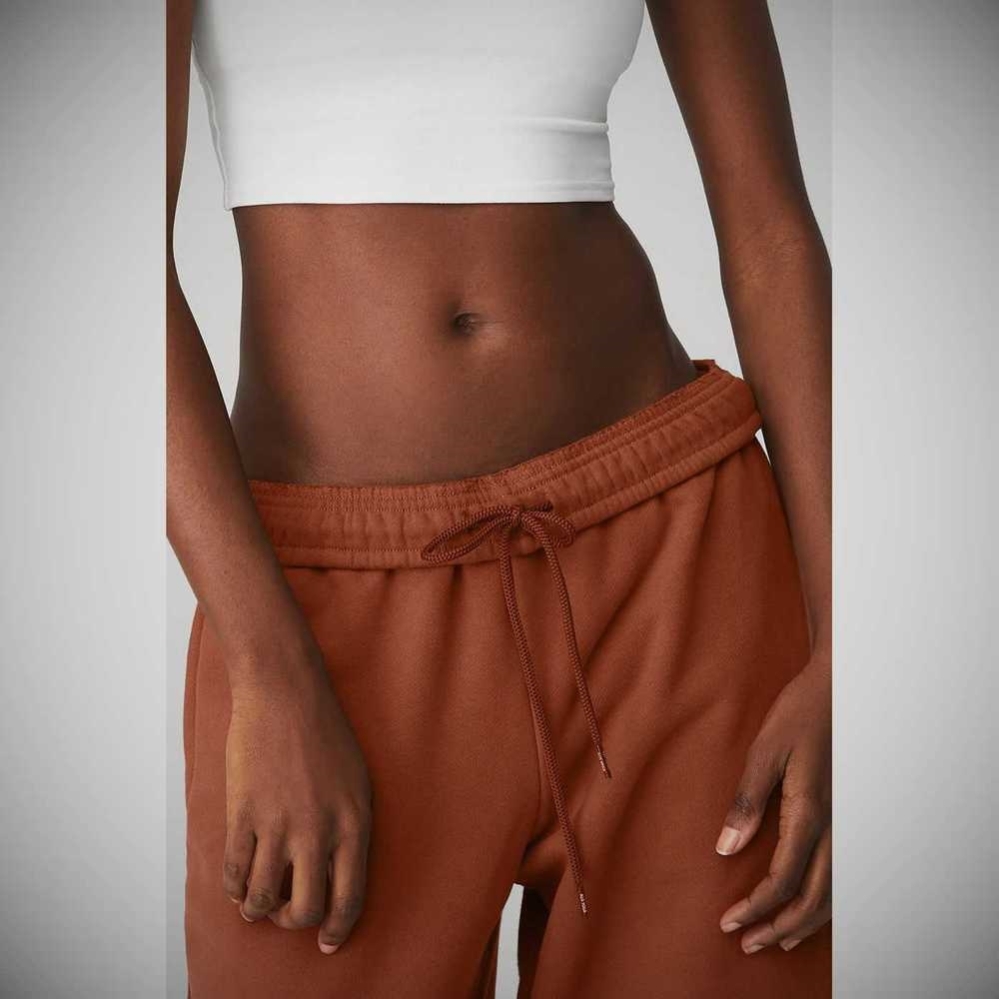 Alo Yoga Renown Heavy Weight Sweathose Damen Rust | VABLWC684