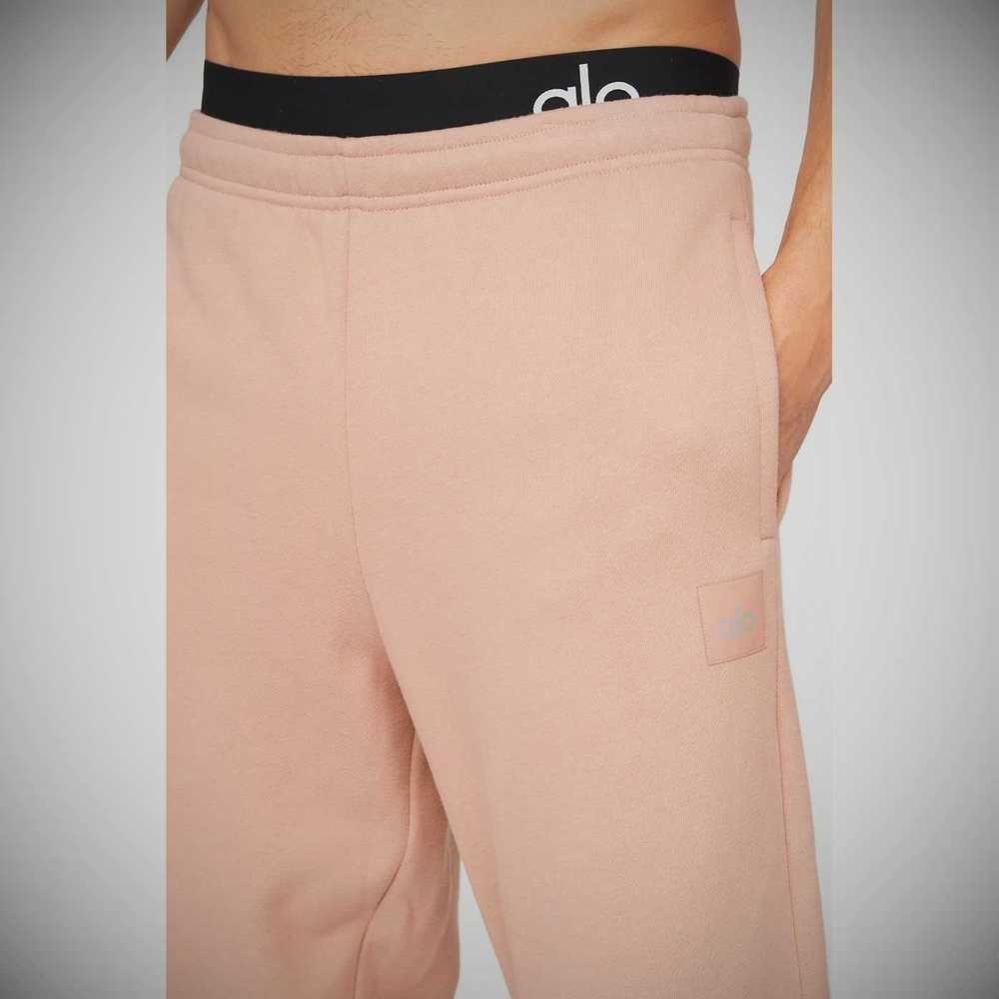 Alo Yoga Renown Heavy Weight Sweathose Herren Rosa Grau | EOHYMU180