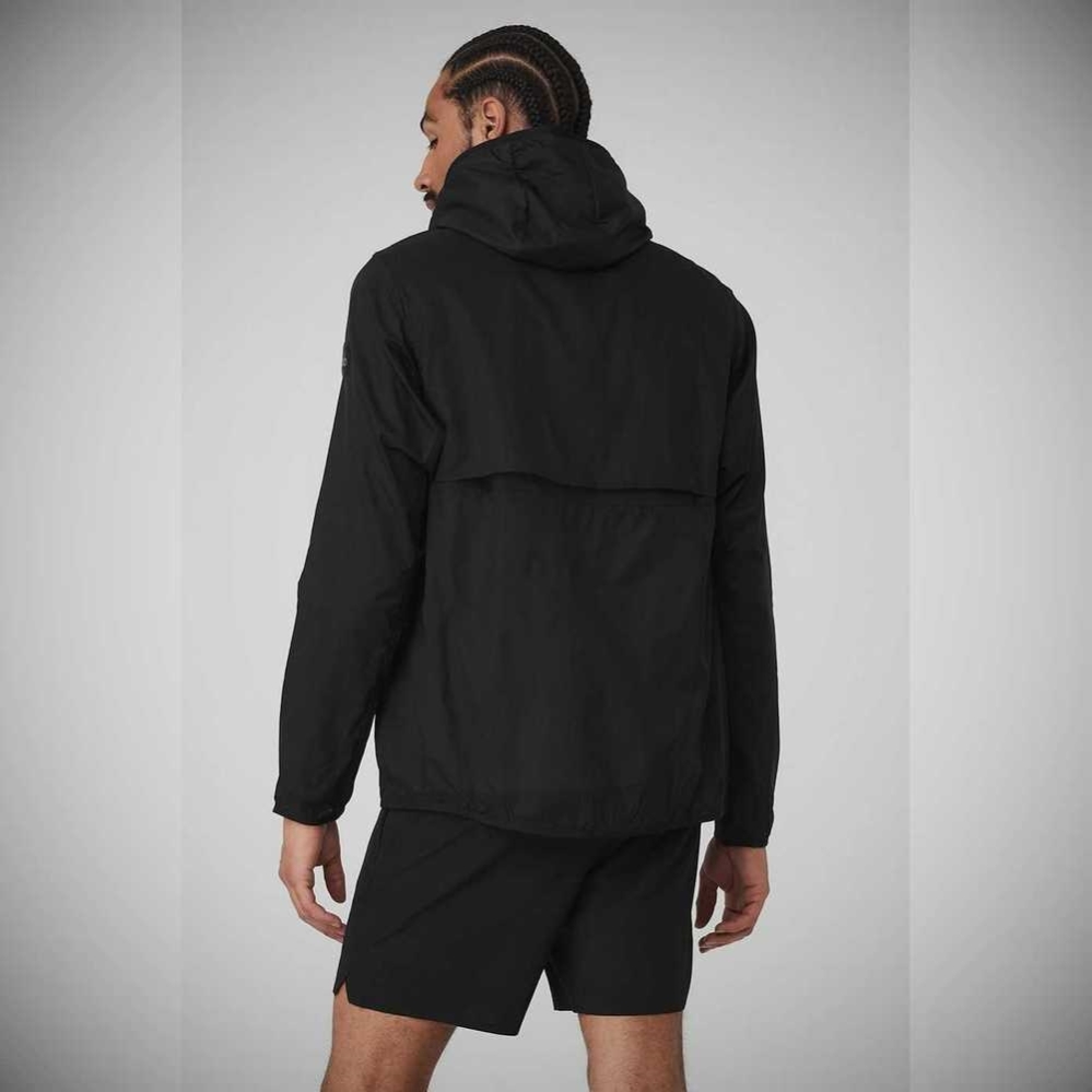 Alo Yoga Repeat Lauf Jacke Herren Schwarz | VJFZWR375