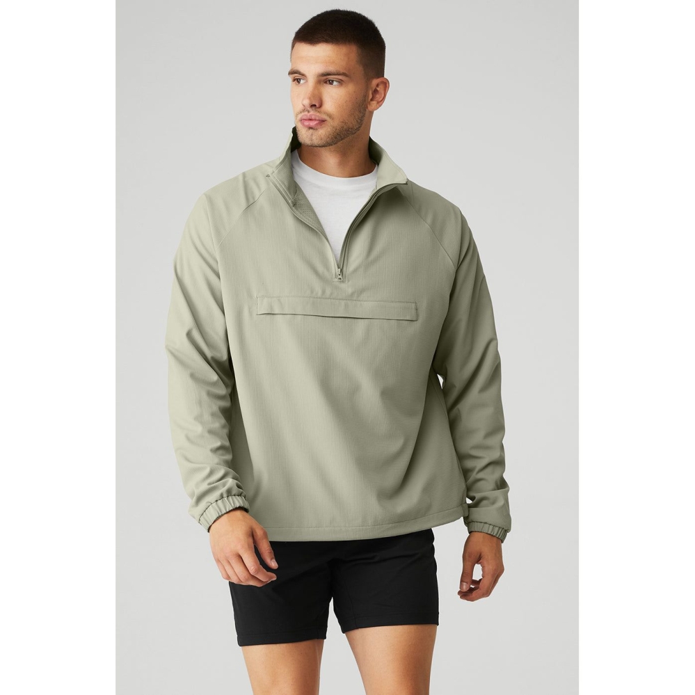 Alo Yoga Ripstop 1/4 Zip On-Set Jacke Herren Grau | LDFBZU465