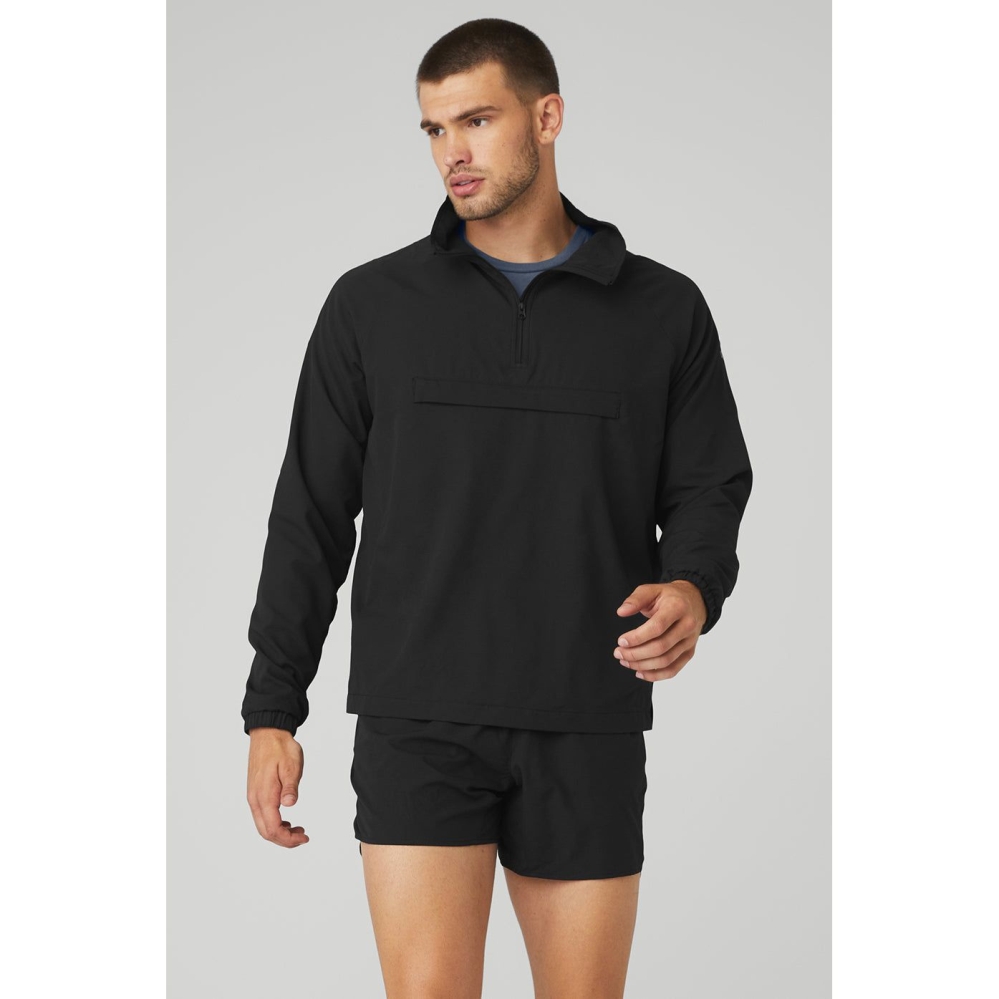 Alo Yoga Ripstop 1/4 Zip On-Set Jacke Herren Schwarz | LNFCWX785