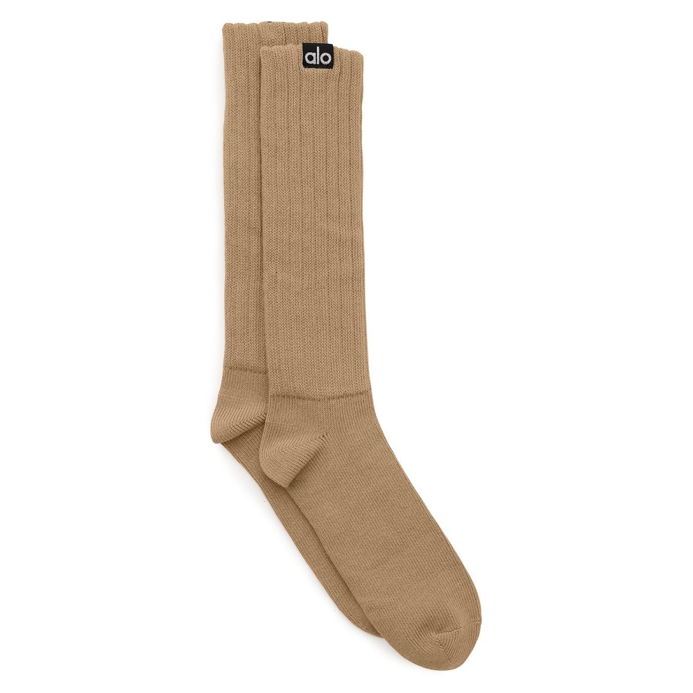 Alo Yoga Scrunch Socken Damen Braun | GXKNQI605