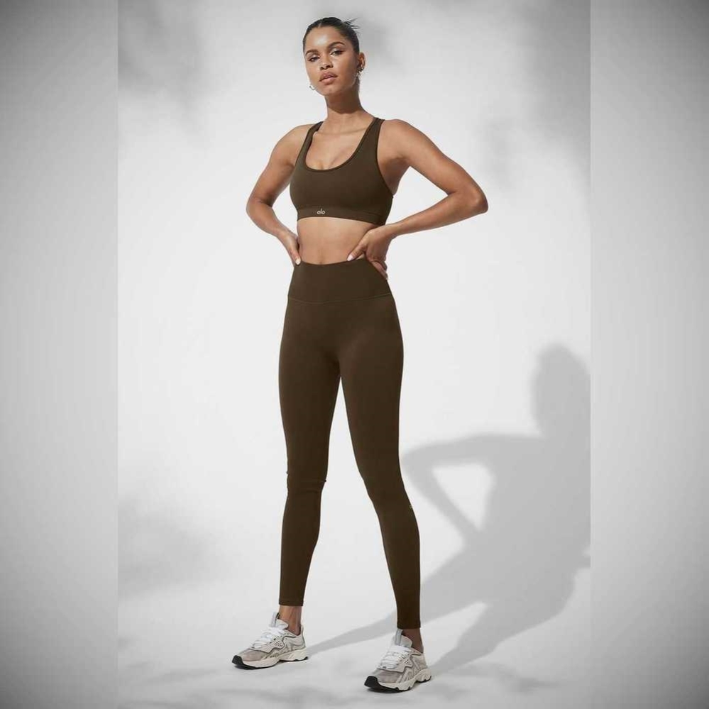 Alo Yoga Seamless Gerippt BHs Damen Kaffee | EMXLGV380