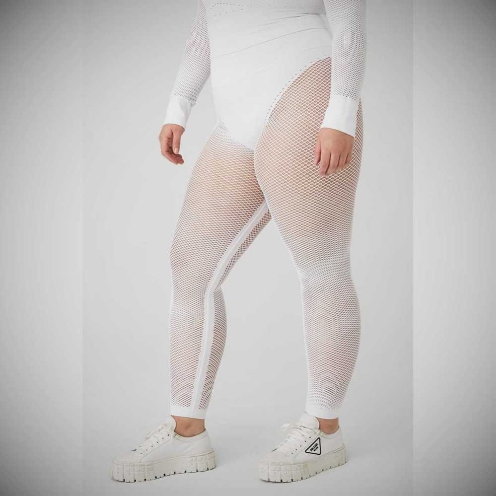 Alo Yoga Seamless High-Taille 7/8 Limitless Open Air Leggings Damen Weiß | MRDYEJ305