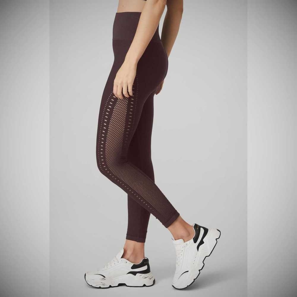 Alo Yoga Seamless High-Taille 7/8 Open Air Leggings Damen Lila Grau | VQUIRT173