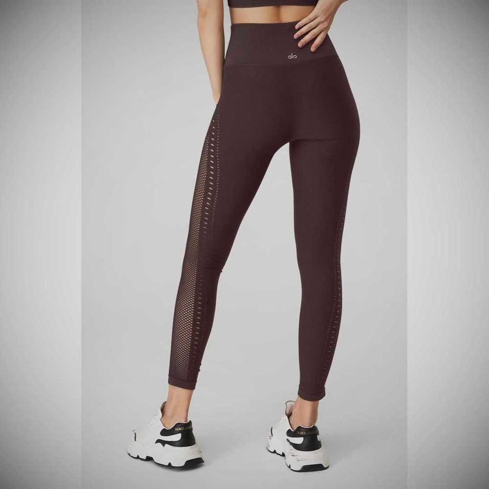 Alo Yoga Seamless High-Taille 7/8 Open Air Leggings Damen Lila Grau | VQUIRT173