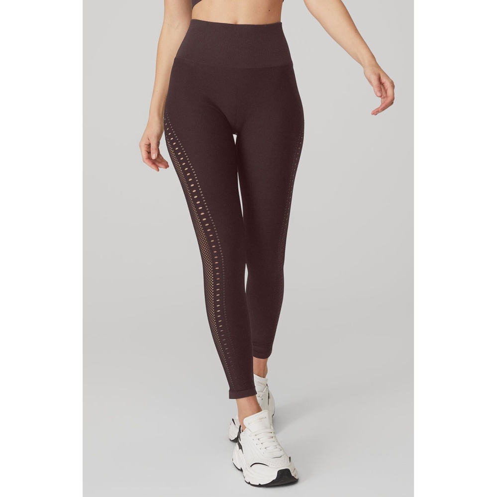 Alo Yoga Seamless High-Taille 7/8 Open Air Leggings Damen Lila Grau | VQUIRT173