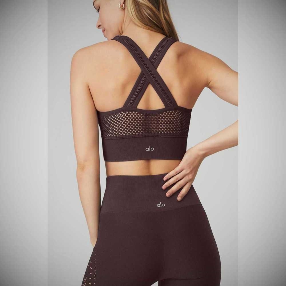 Alo Yoga Seamless Open Air BHs Damen Lila Grau | WQKROJ612