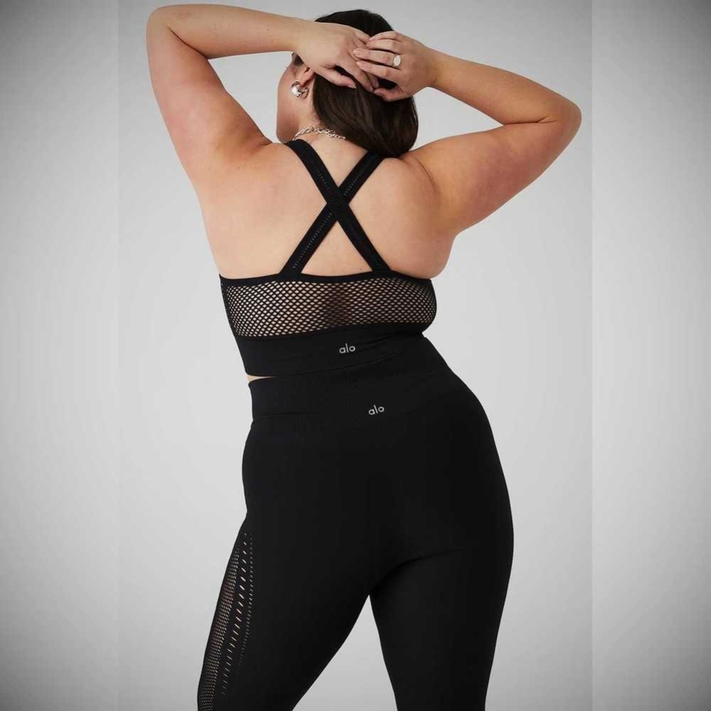 Alo Yoga Seamless Open Air BHs Damen Schwarz | TNYXEK172