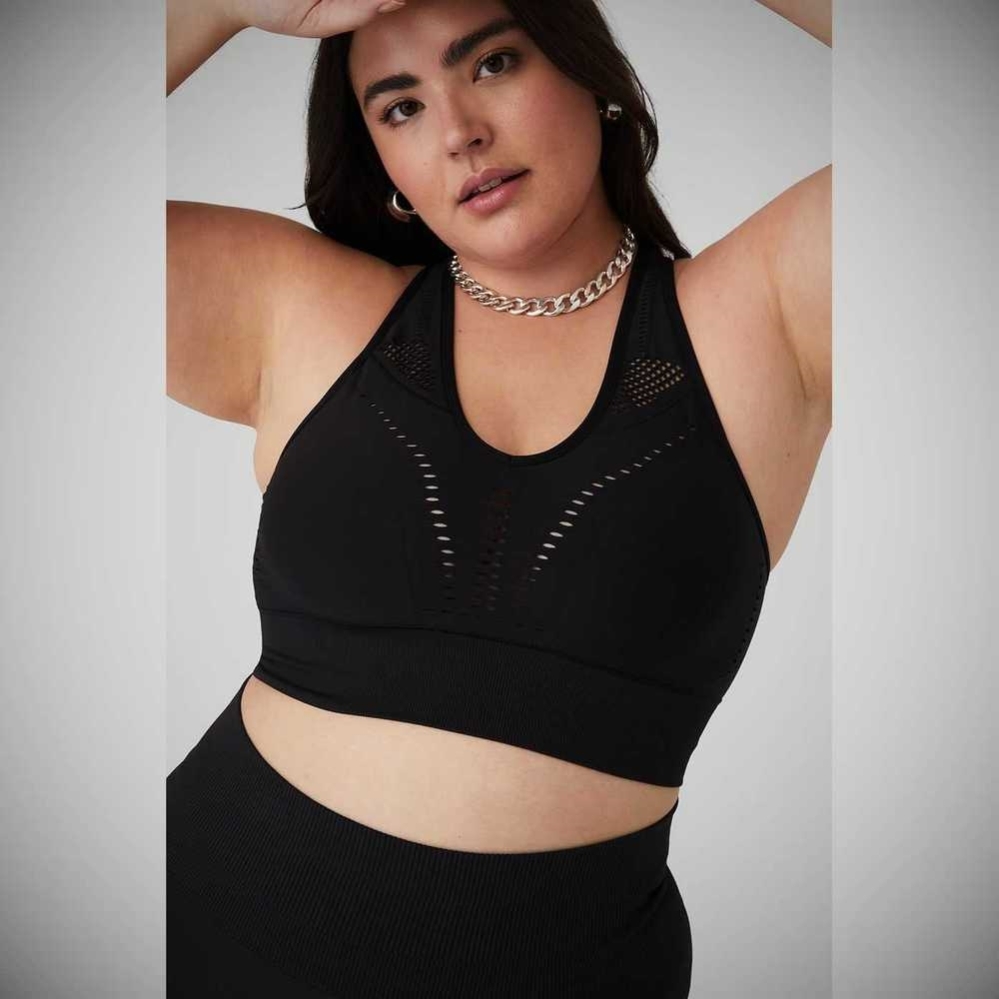 Alo Yoga Seamless Open Air BHs Damen Schwarz | TNYXEK172