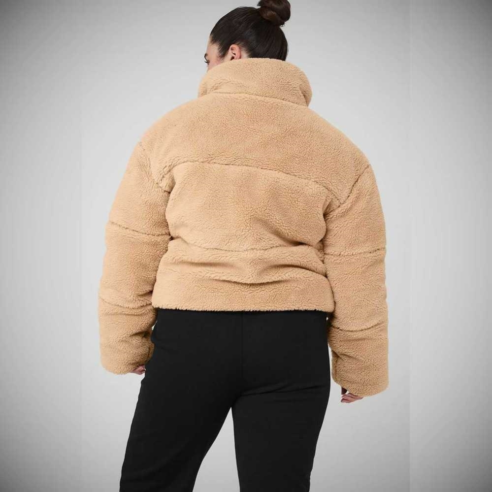 Alo Yoga Sherpa Snow Angel Puffer Jacke Damen Camel | WLIPSX859