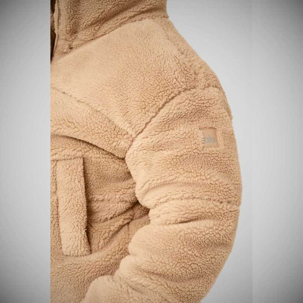 Alo Yoga Sherpa Snow Angel Puffer Jacke Damen Camel | WLIPSX859