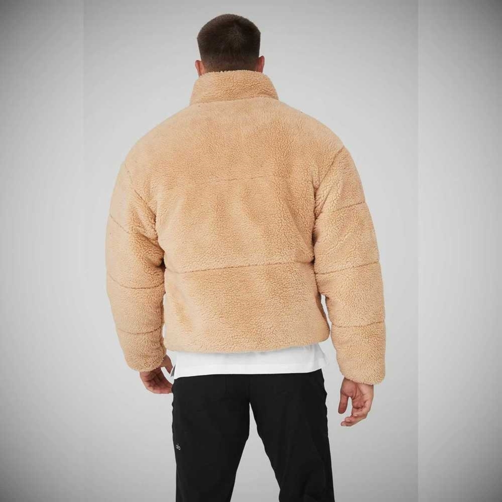 Alo Yoga Sherpa Stage Puffer Oberbekleidung Herren Camel | SRVPJW172