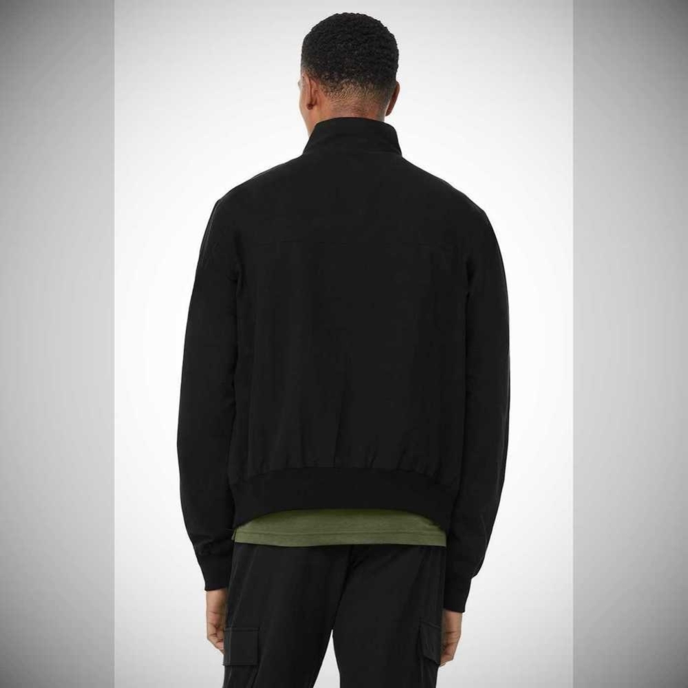 Alo Yoga Shoreline Bomber Jacke Herren Schwarz | JSAKLN734