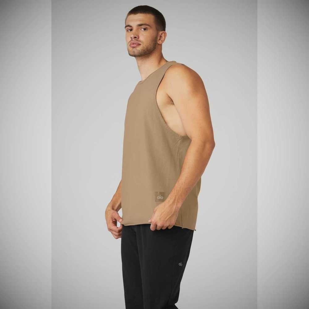 Alo Yoga Society Muskelshirt Herren Braun | WJGRMC852