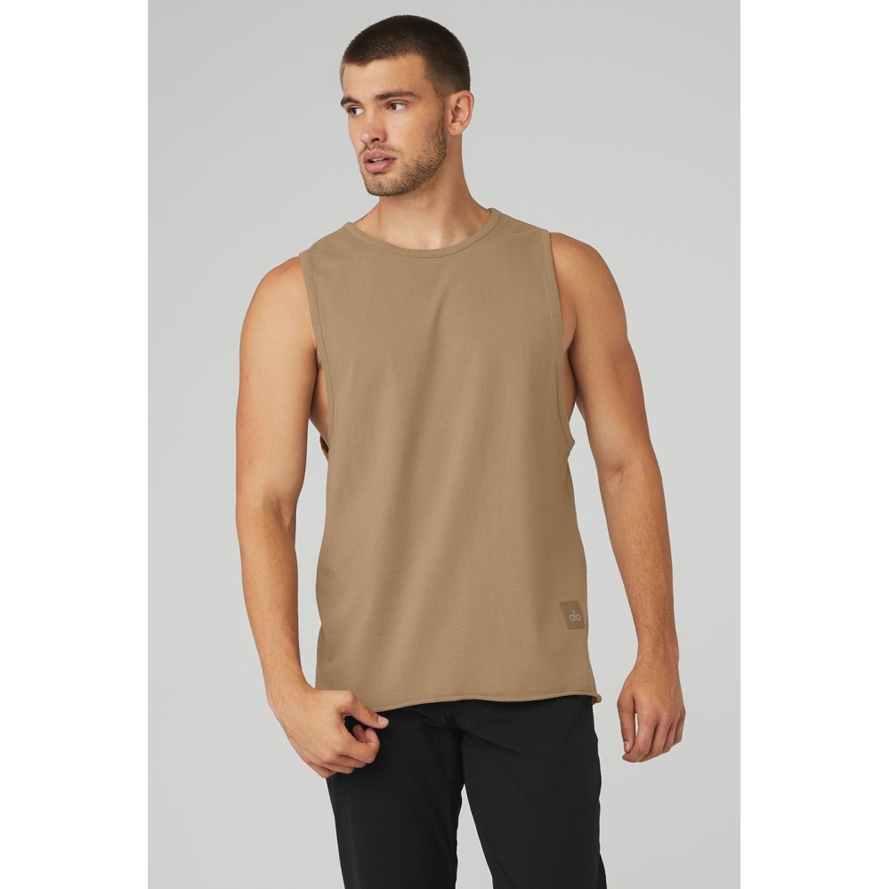 Alo Yoga Society Muskelshirt Herren Braun | WJGRMC852