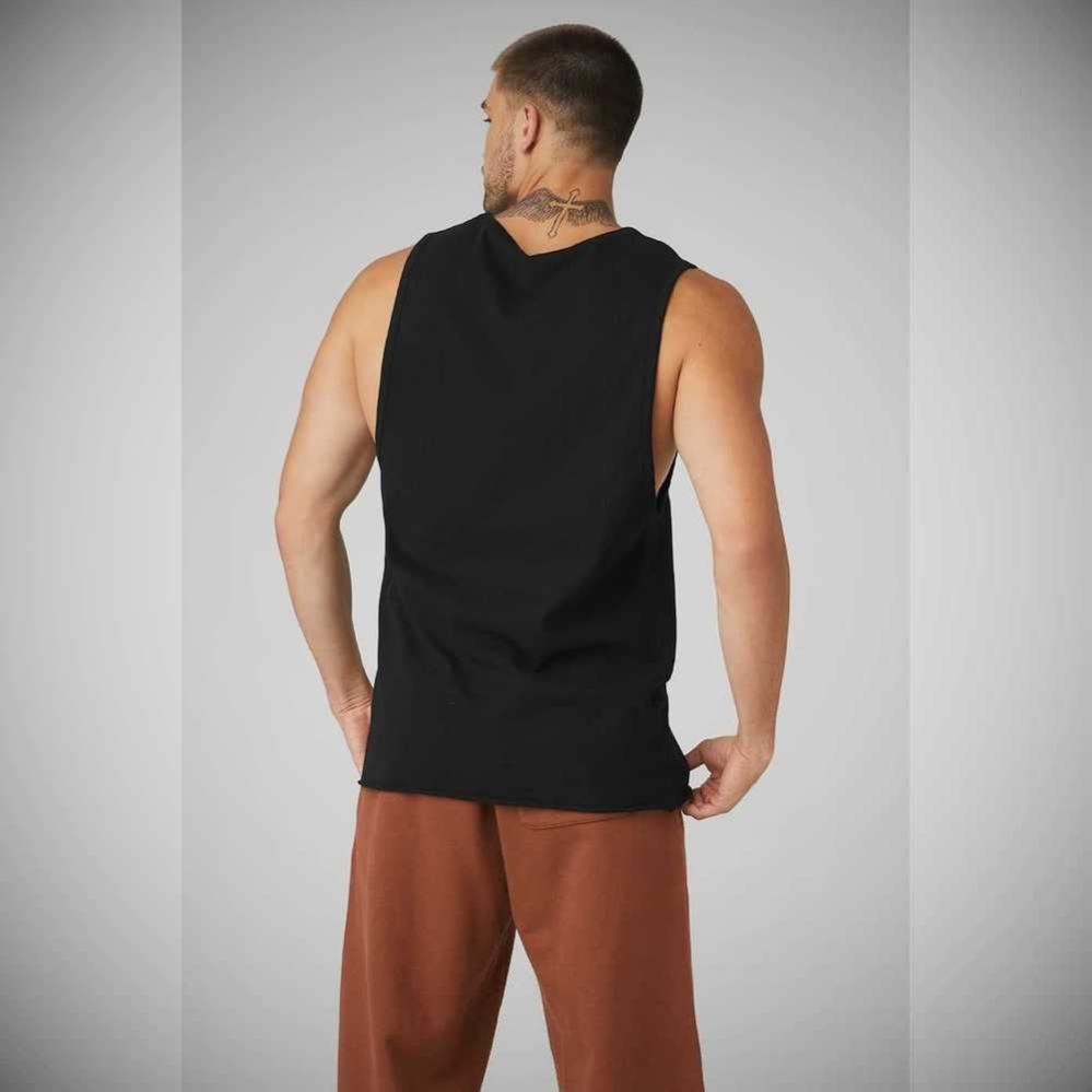 Alo Yoga Society Muskelshirt Herren Schwarz | ABVEFP160