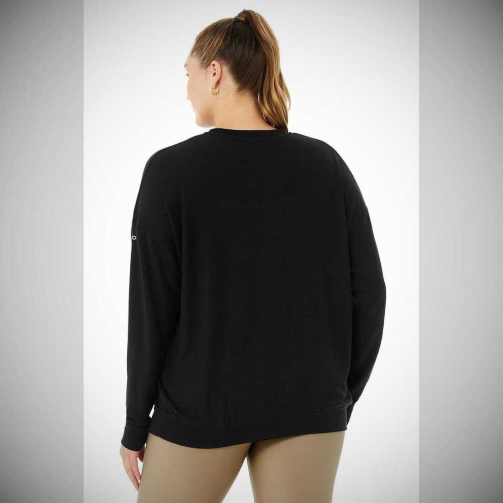 Alo Yoga Soho Pullover Damen Schwarz | HIAJVN712