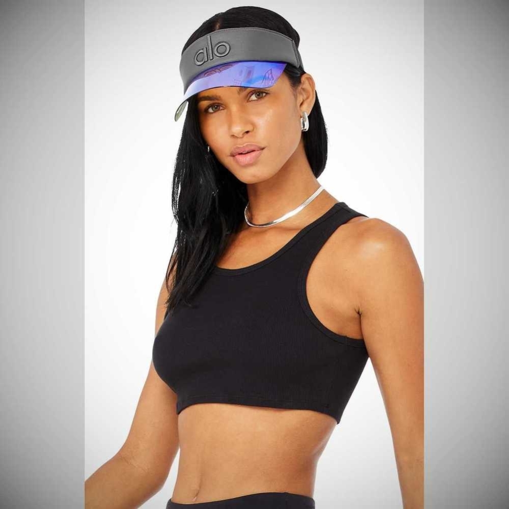 Alo Yoga Solar Visor Damen Silber Blau | UMQJKB602