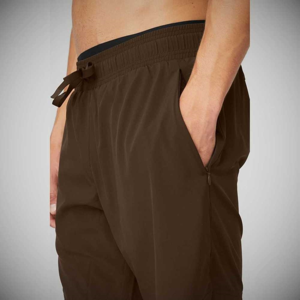 Alo Yoga Stabilität 2-In-1 Hose Herren Kaffee Schwarz | BASICD183