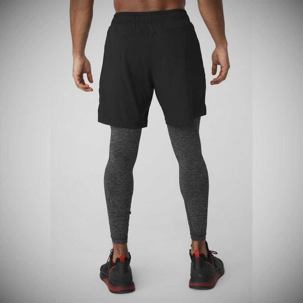 Alo Yoga Stabilität 2-In-1 Hose Herren Schwarz Dunkelgrau | KJBUAZ830